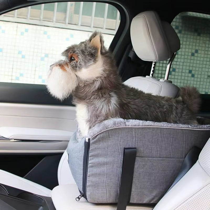 Ultimate Portable Pet Car Seat - Nonslip Safety Carrier for Dogs & Cats with Central Control and Armrest Box!